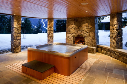 v�randa avec jacuzzi